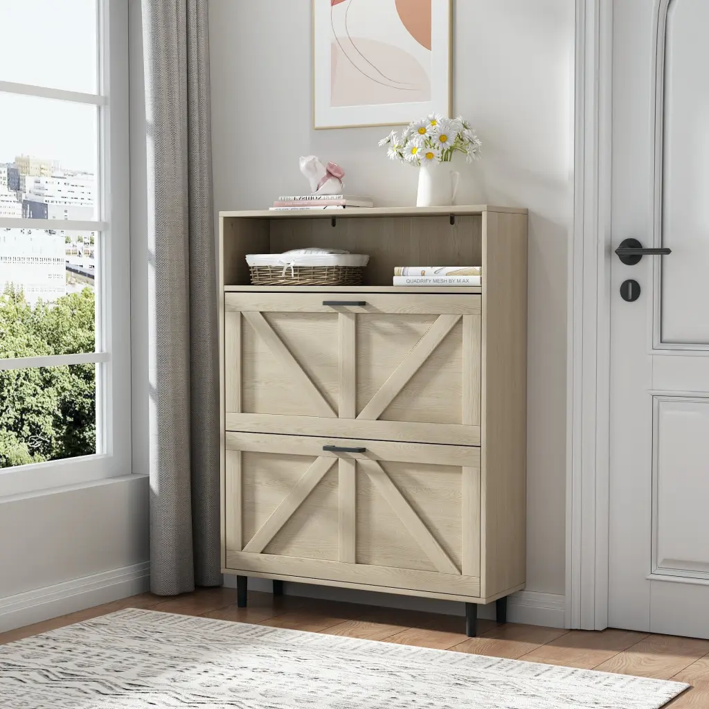 Farmhoutilize Shoe Storage Cabinet Barn Door Design Shoe Organizer wonderland
