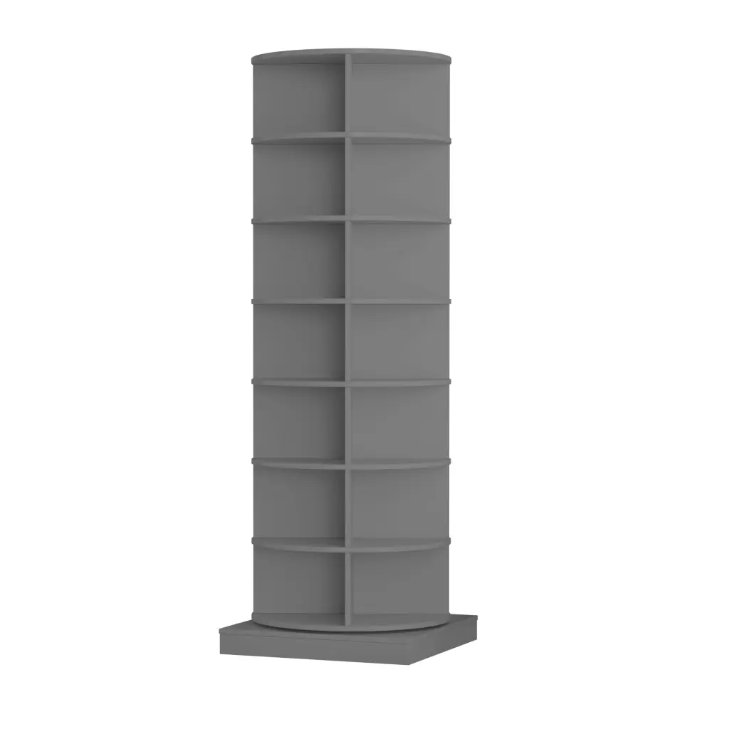 360 Gray Rotating Shoe Cabinet 7 Layers Holds Up To 28 Pairs zr furniture