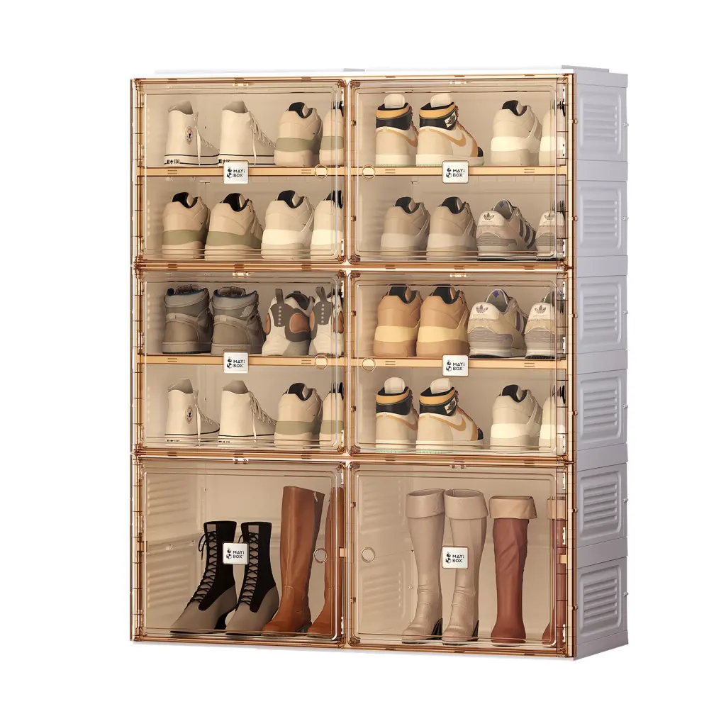 Travel-friendly Shoe Cabinet Living Room Stackable Storage Arranger Cabinet Organizer zukka