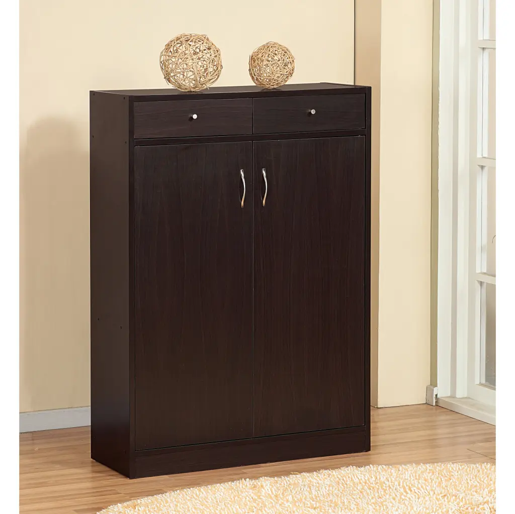 Shoe Storage Cabinet Home Shoe Organizer Five Shelves and Two Drawers id international- inc.