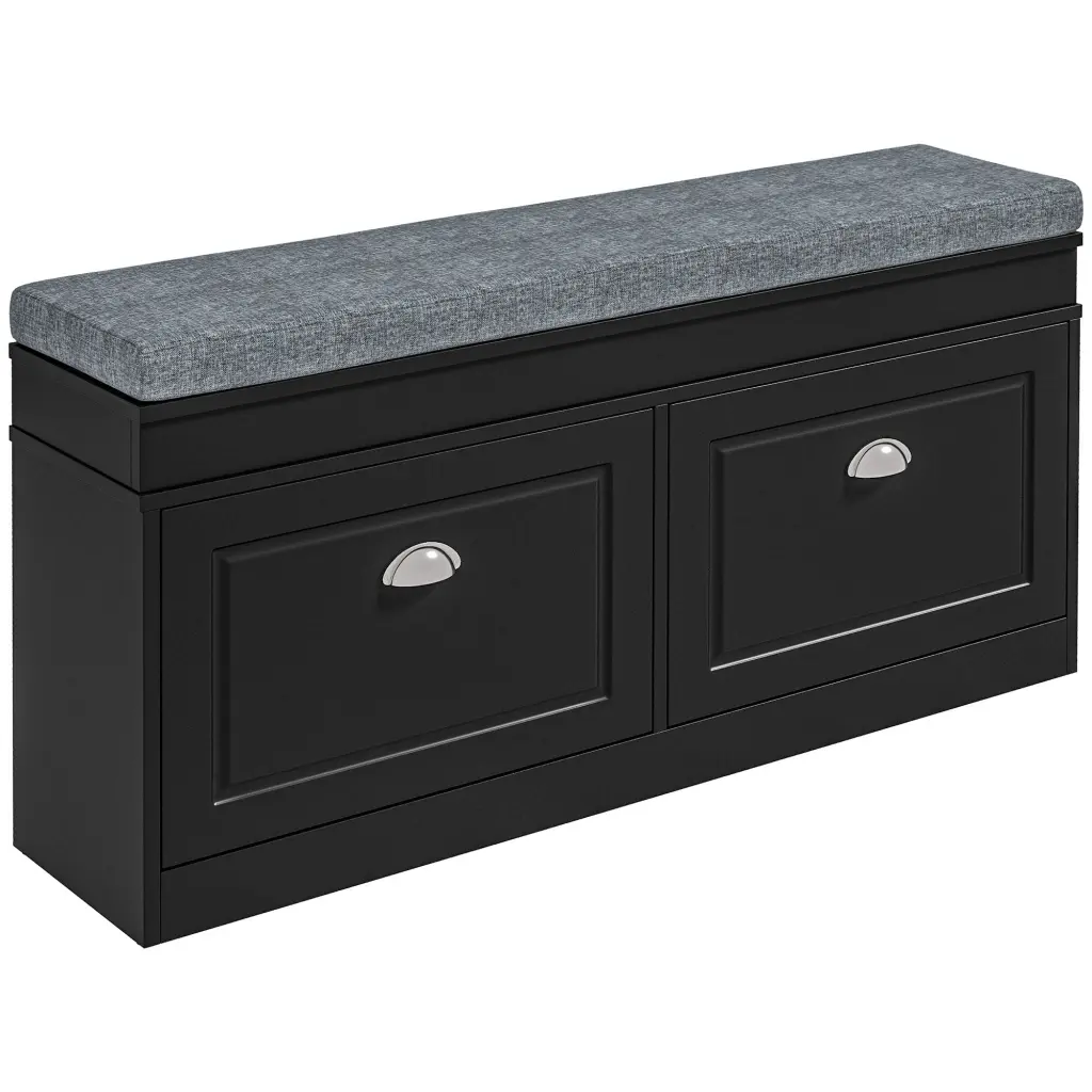 Homcom Modern Shoe Rack Bench Entryway Storage and Cushion aosom business