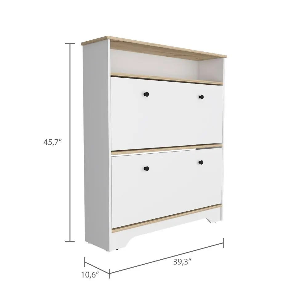 Brandford Shoe Rack High-Quality Top and Two Shelves fm furniture