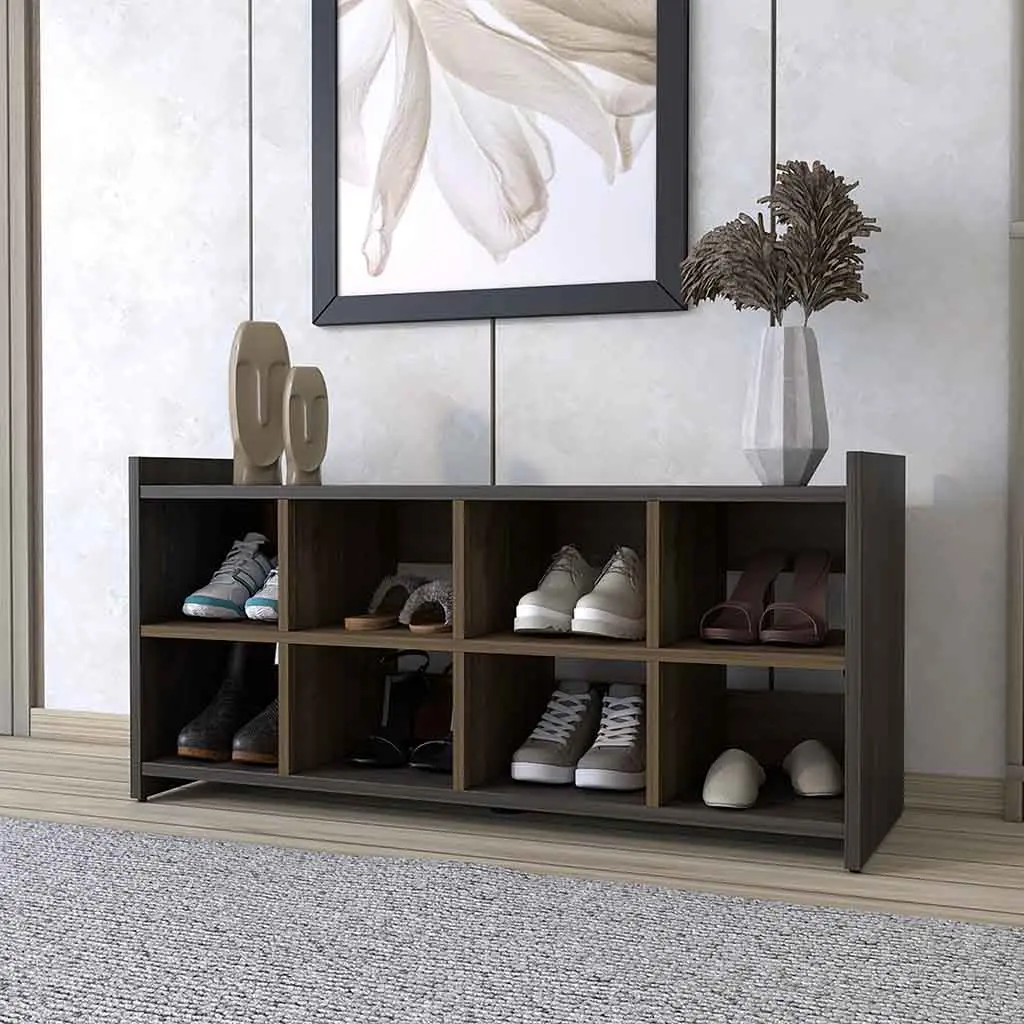 Shoe Rack Augusta Espresso Mahogany Finish 8 Shoe Capacity Organizer treevol furniture