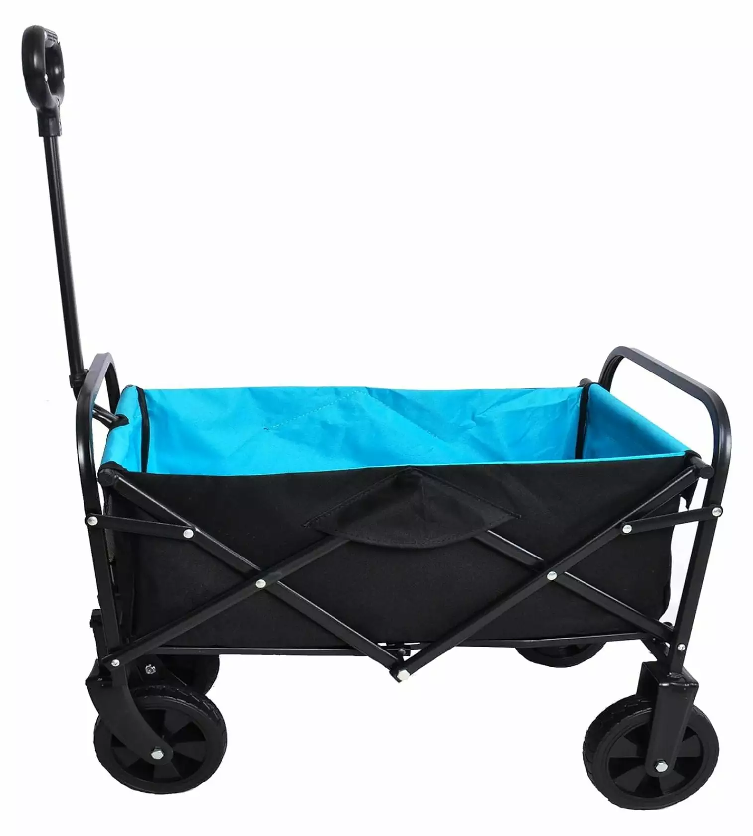 YUNTIE Folding cart That Does not Need to be Assembled Station Wagon. Grocery cart (Blue+Black Mini cart)