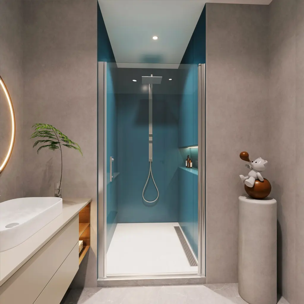 1 3 8 Adjustment Universal Pivot Shower Door Open Outside 1 4 Glass pro shower
