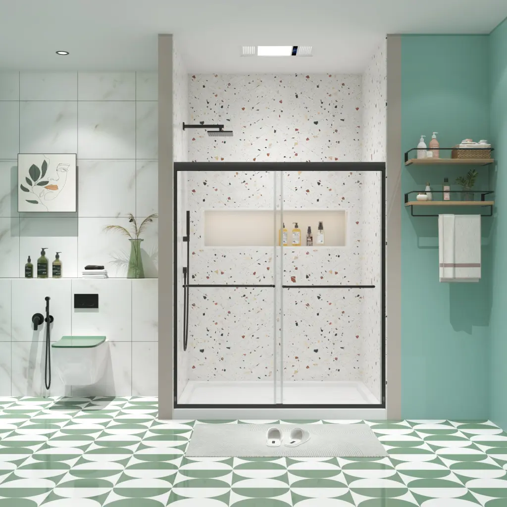 Bypass Shower Door Sliding Door 1 4 Tempered Glass And Matted Frosted Finish pro shower