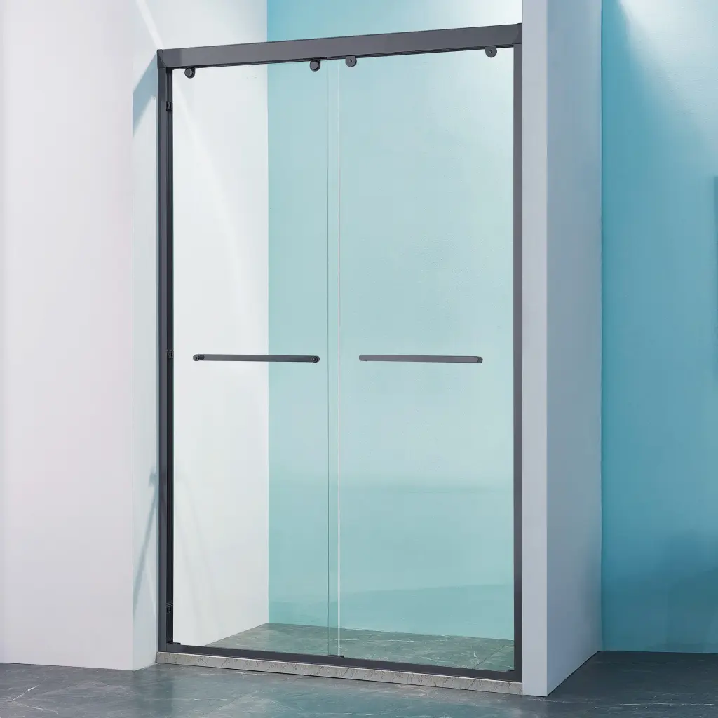 44-48 Inch Wide 75 Inch Tall Double Sliding Shower Door Aluminium Alloy Frame rnb