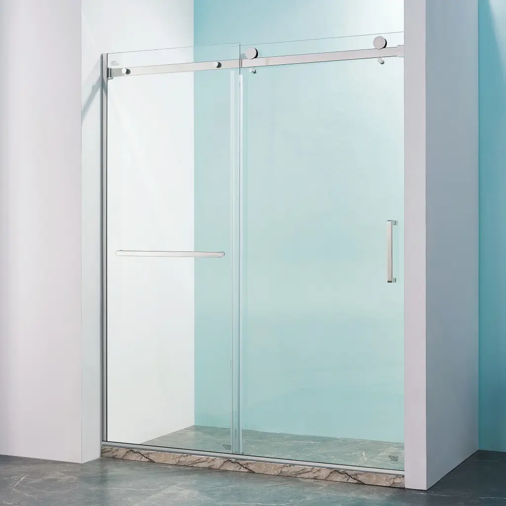 56 60 Inch W X 75 Inch H Semi Frame Single Sliding Shower Door 304 Stainless Steel rnb
