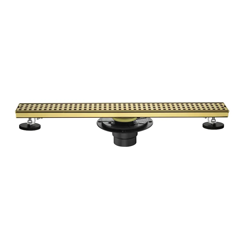 24 Inches Linear Shower Drain Removable Quadrato Pattern Grate w2287