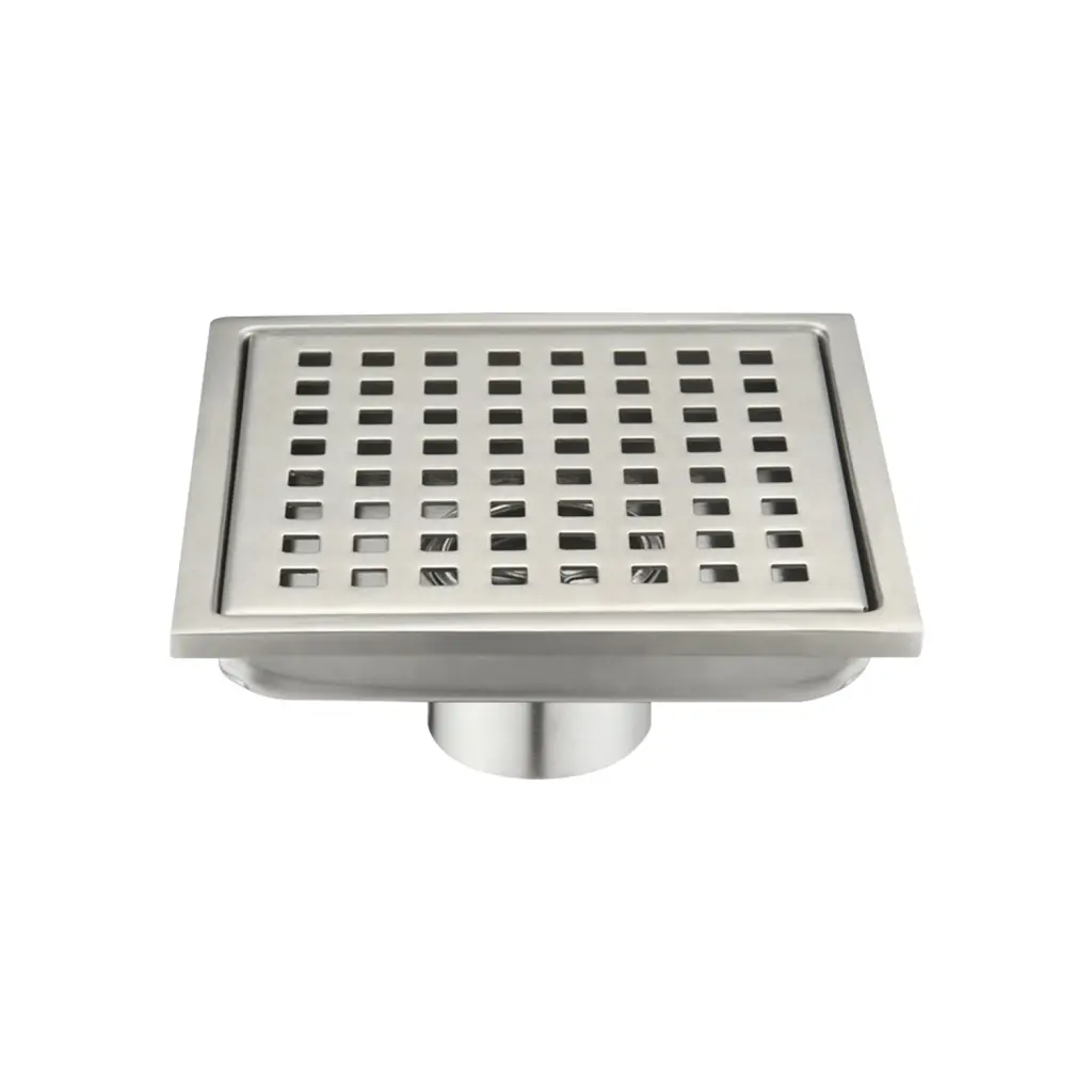 6 Inch Grid Shower Floor Drain Brushed Nickel Stainless Steel w928 dongtu group
