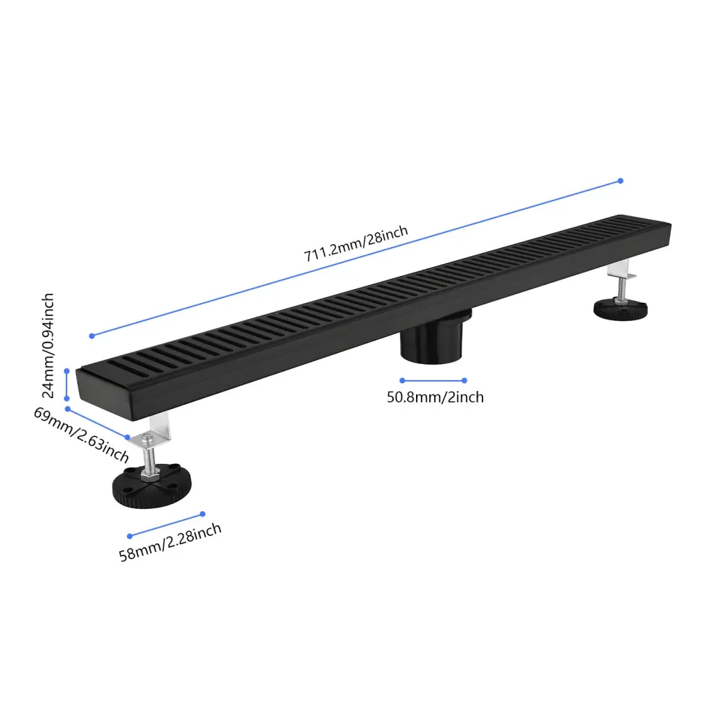 28 Inch Shower Linear Drain Removable Capsule Pattern Grate Stainless Steel w928 dongtu group