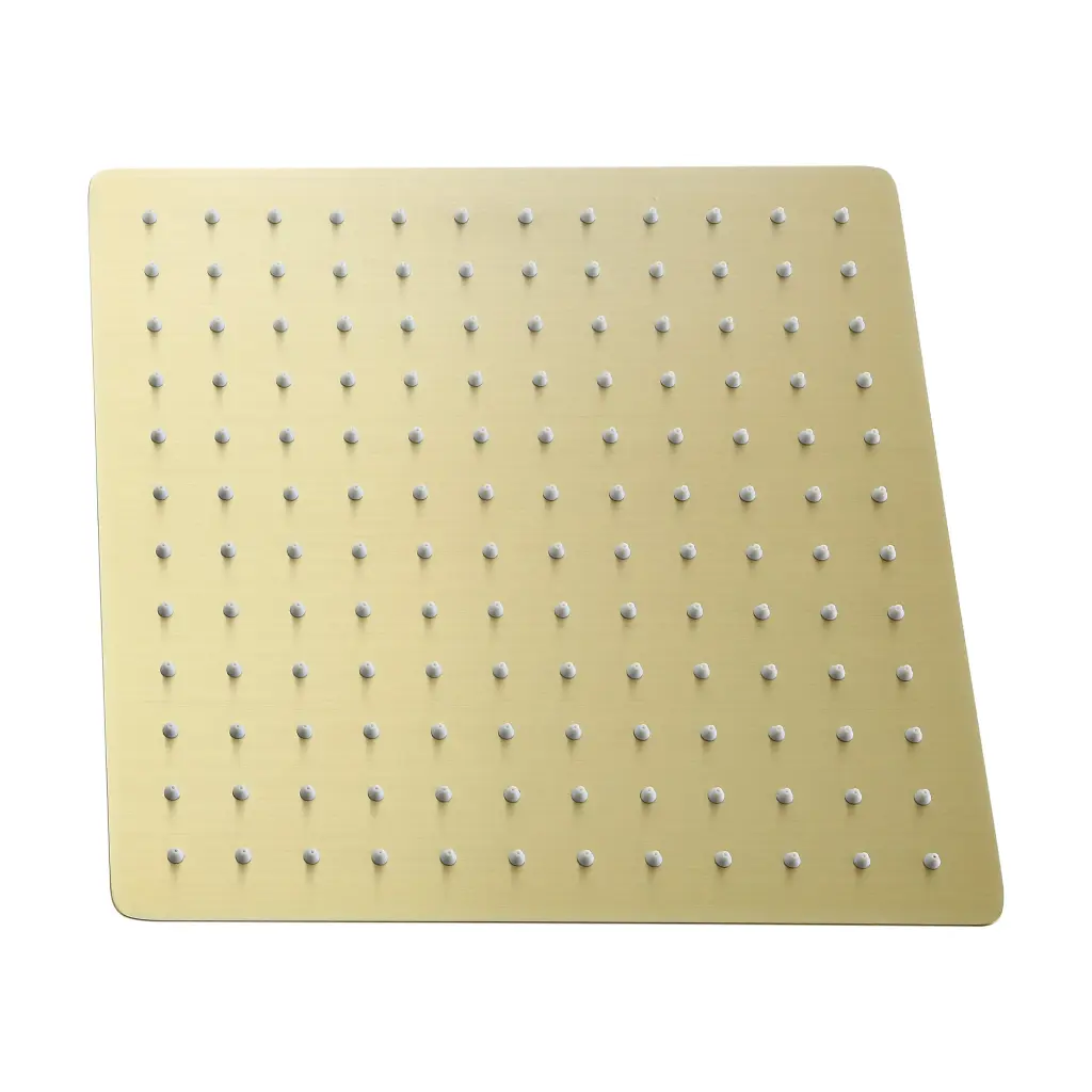 Rain Fixed Shower Head 12 Inch Square Gold Stainless Steel Bathroom Fixture lordear