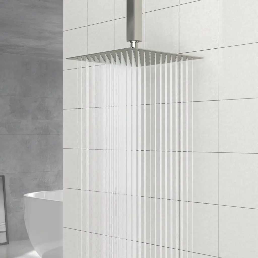 10" Square Rainfall Shower Head Wall Ceiling Mounted Brushed Nickel lordear