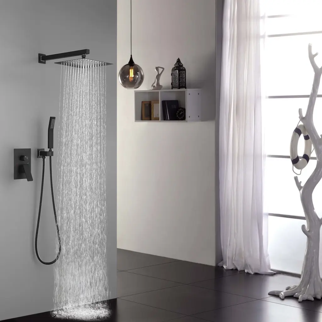 10 Inch Shower Head Bathroom Premium Rain Mixer Shower Complete Combo Set rnb