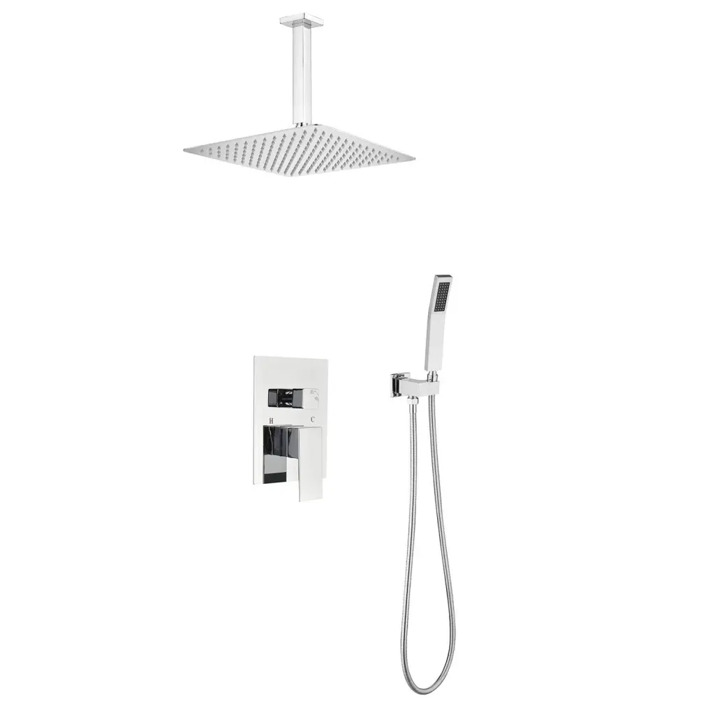 12 Inch Ceiling Mounted Chrome Shower Head System Wall Mount w2287