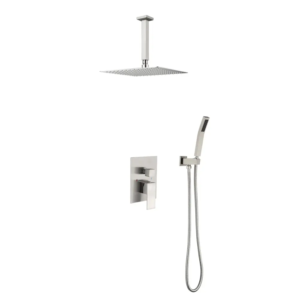 12 Inch Shower Head System Ceiling Mounted Brushed Nickel w2287