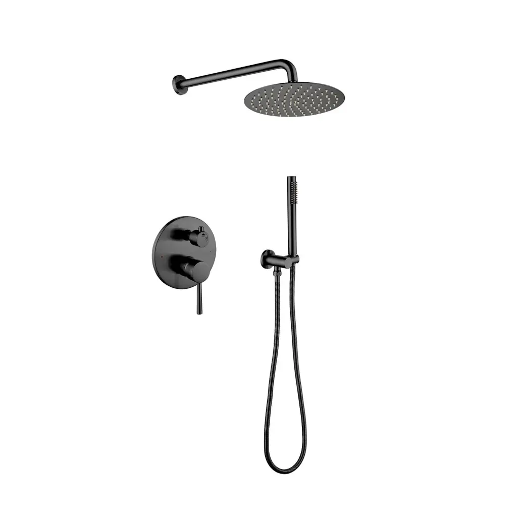 Rain Shower Head Systems Wall Mounted Shower One Matte Black Wall Mount Fixture w2287