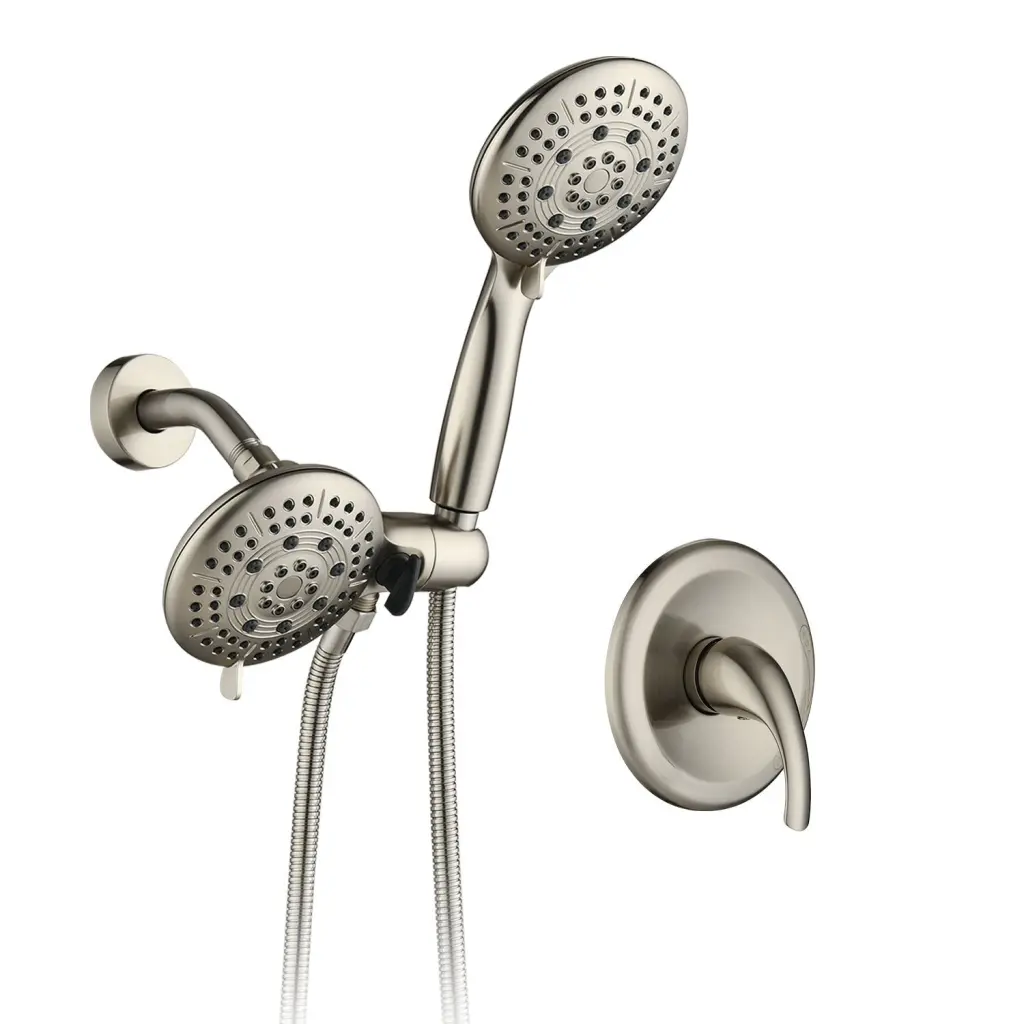 Brushed Nickel Rain Shower System 4.5" Head Handheld Shower Combo Bathroom bathininc