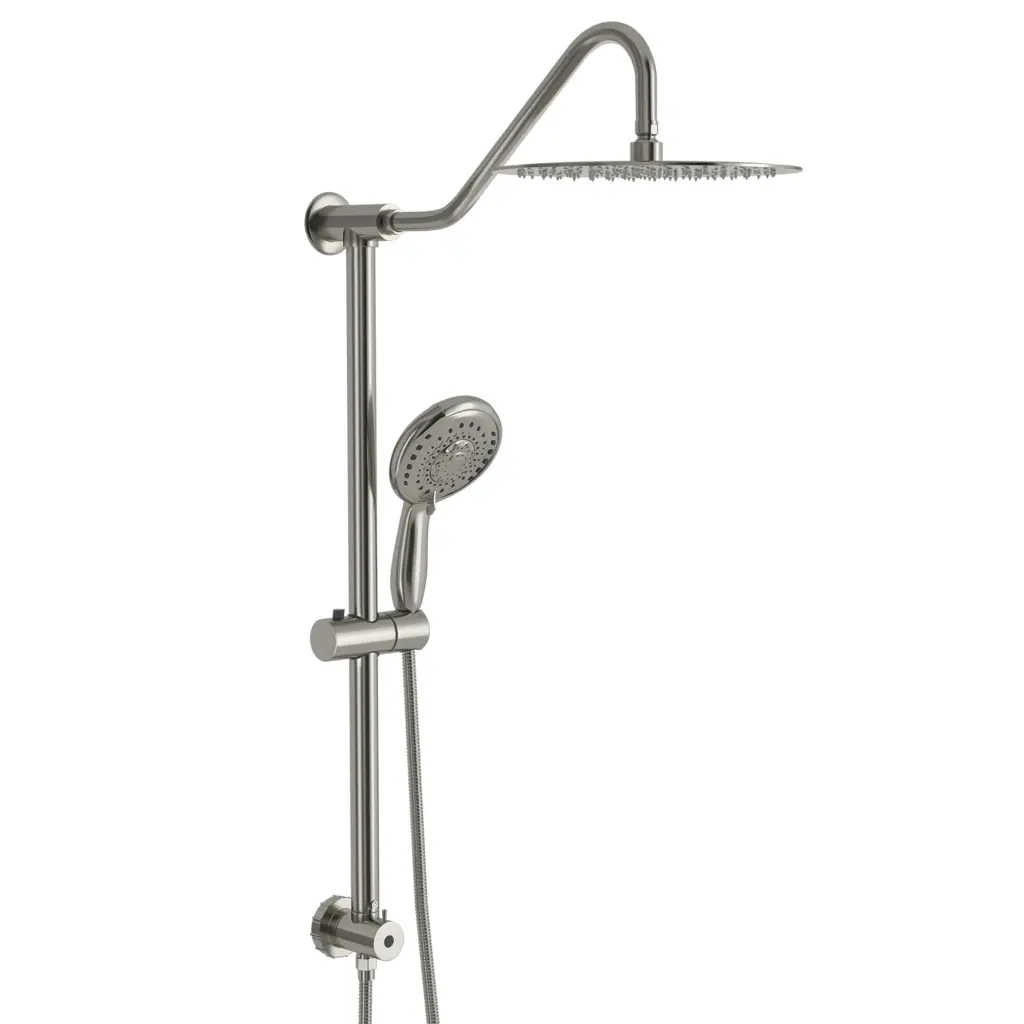 10 Inch Brushed Round Top Spray Shower Set Hand Shower lordear