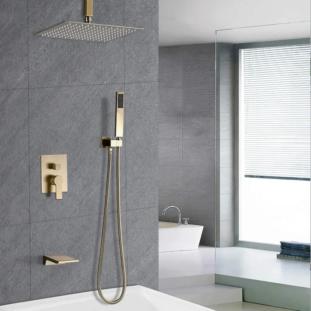 12 Inch Shower System Waterfall Tub Spout And Handheld Shower Head sihua sanitary ware