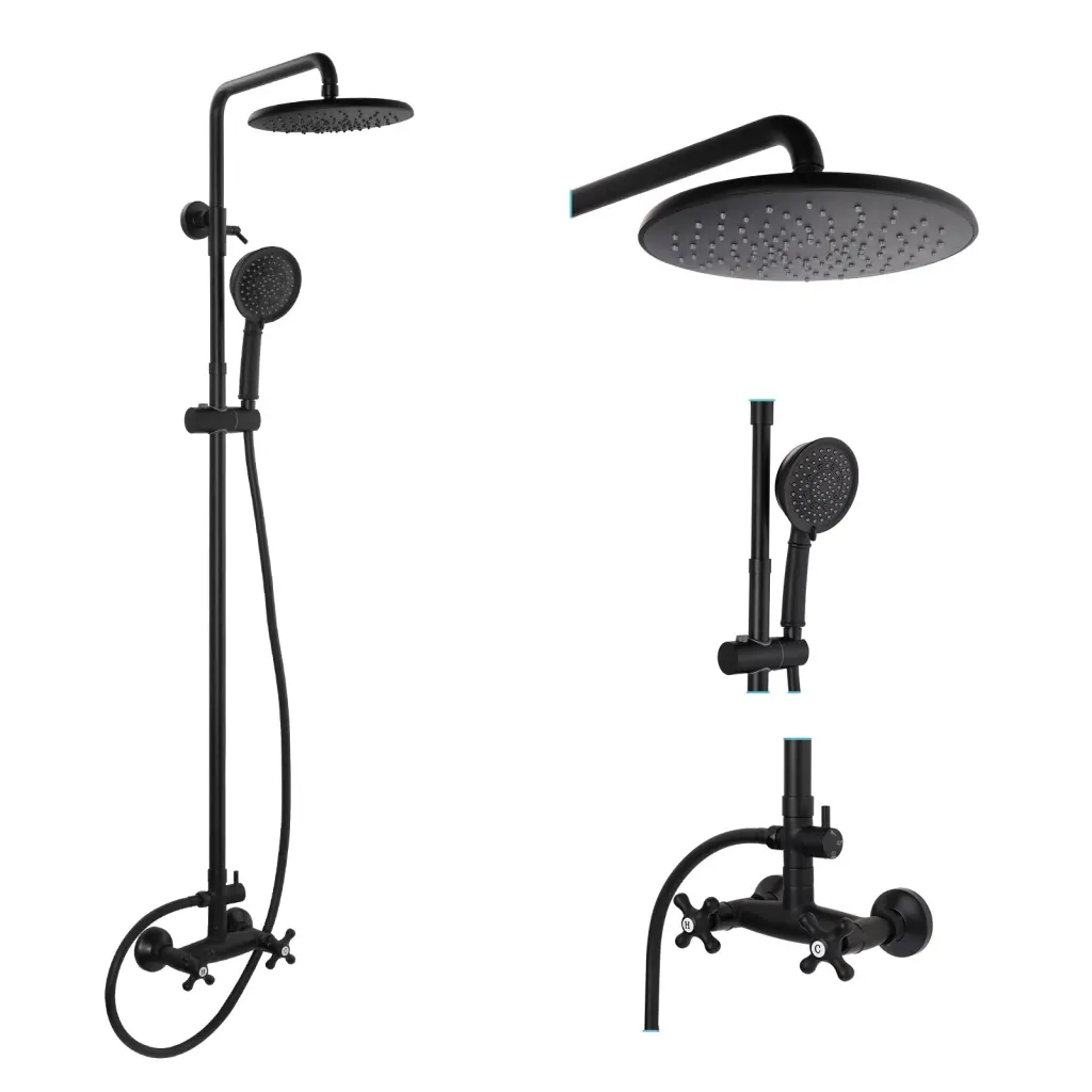 Wall Mounted Adjustable Shower System Five Functions Modern Bathroom Faucet w1059 dilusso
