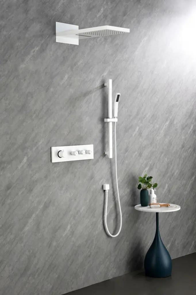 Wall Mounted Waterfall Rain Shower System 3 Body Sprays and Handheld Showerhead w1272-deen