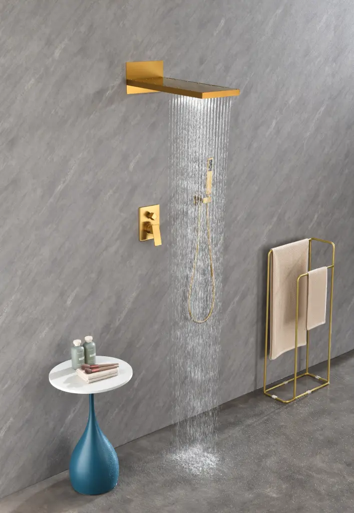 Waterfall Rainfall Shower System Handheld Shower Faucet Modern Design w1272-deen