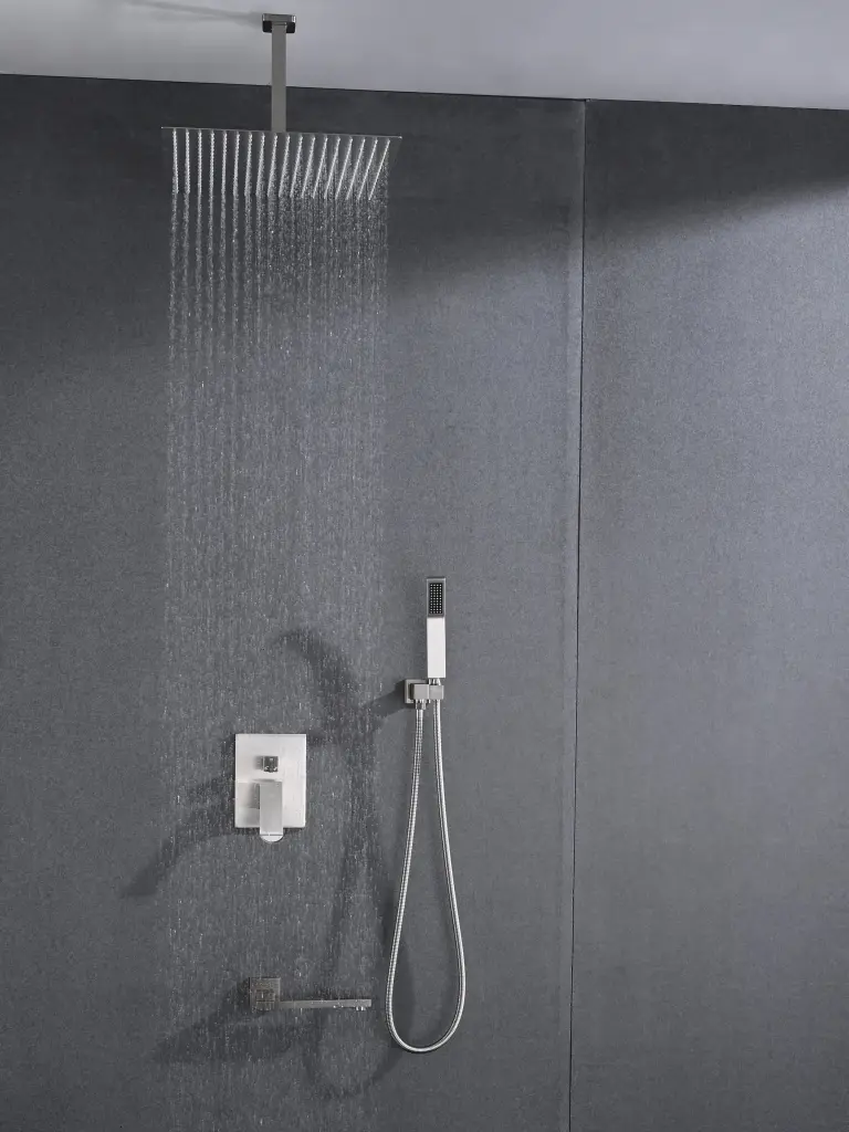 Ceiling Mounted Shower System Combo Set Handheld And 16 Inch Shower Head w2287