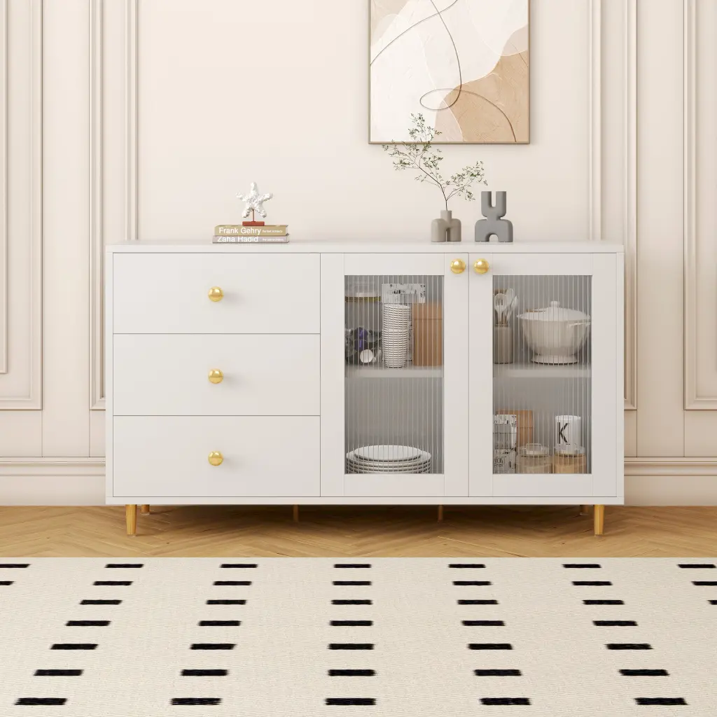 Polished Modern Minimalist Side Cabinets Ideal Storage Lockers Dining ylf fff