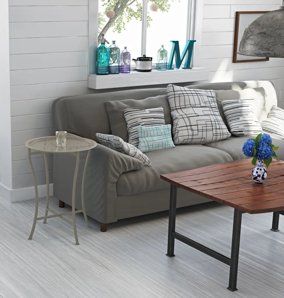Foldable Side Table Removable Tabletop and Laser Cut Design atlantic inc.