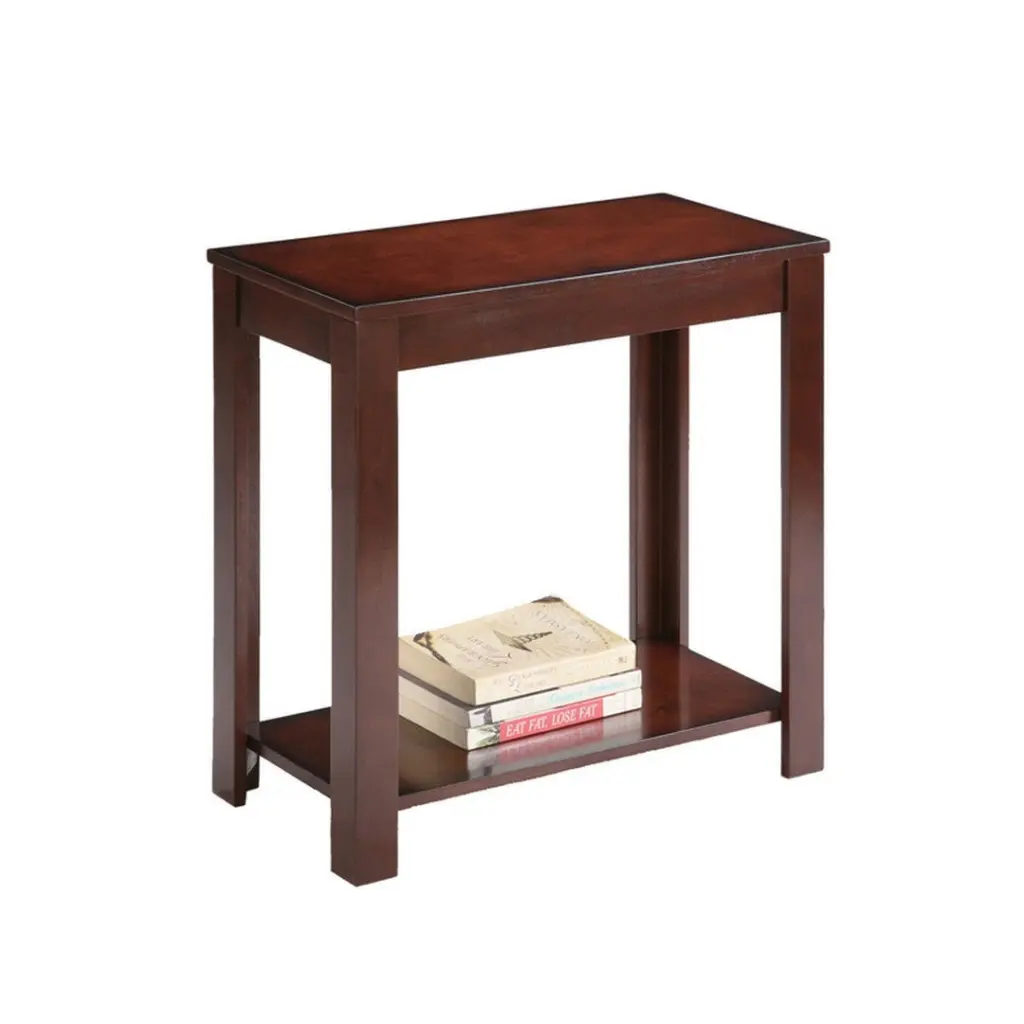 24 Inch Tall Dark Cherry Wooden Side Table Traditional Design california home