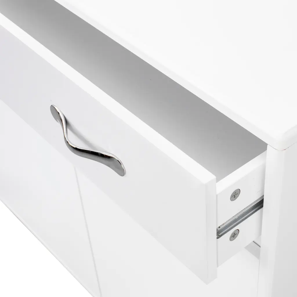 Three Doors Side Table White White Mdf Compact Living Room Storage cl worthy houseware co.-ltd.