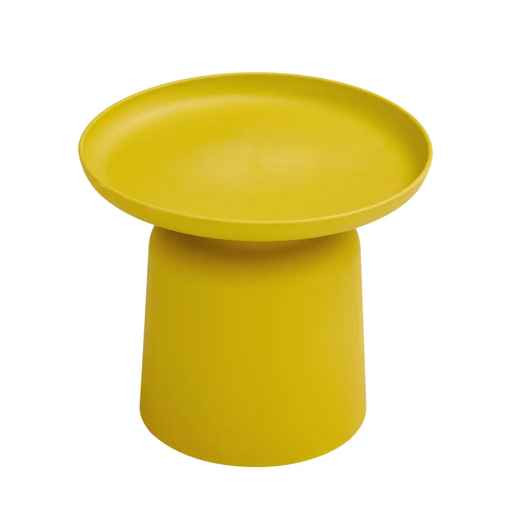 Yellow Side Table Small Space Chic Multi-functional Plastic Round Table d-n furniture