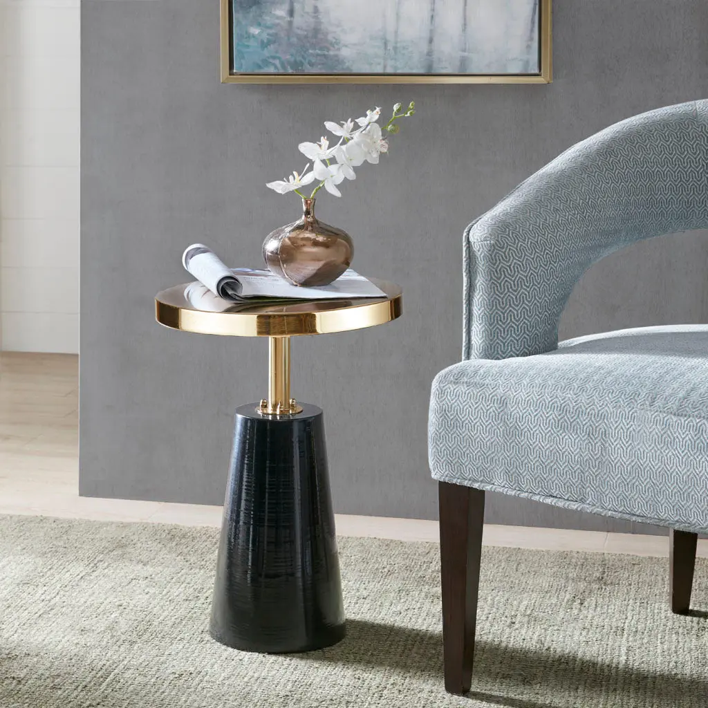 Accent Table Black Gold Metal Side Table Modern Living Room Decor jla