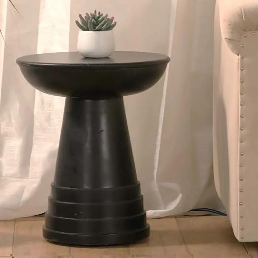 Timeless 16 Inch Solid Wood Round Side End Table Living Room Sofa kanepe