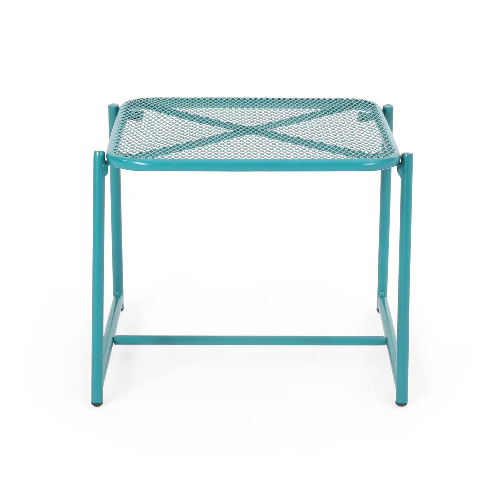 Elba 15.5 Inch H Side Table Teal Iron Accent Table Living Room nh-kisa