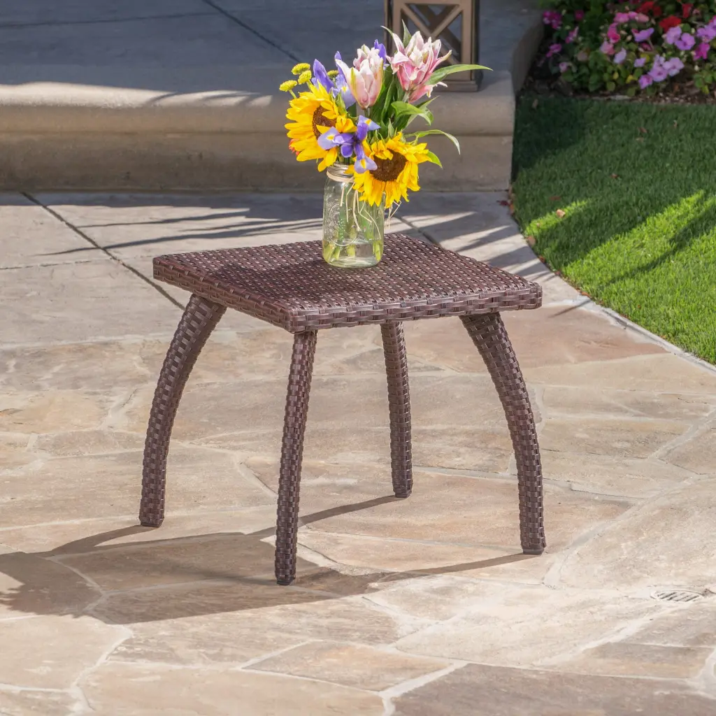 Honolulu Brown Side Table Brown Rattan Accent Table Living Room nh-kisa