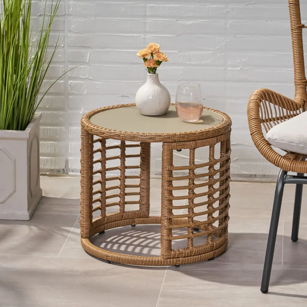 Tatiana Side Table Light Brown Rattan nh-sunfay