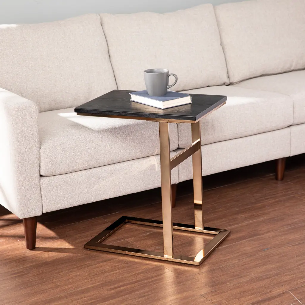 Rindland Contemporary C Table, Black Iron Side Table Living Room sei