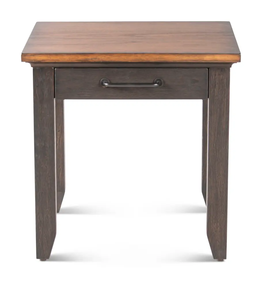 Bear Creek End Table Brown Wood Nightstand Side Table Living Room Bedroom steve silver furniture