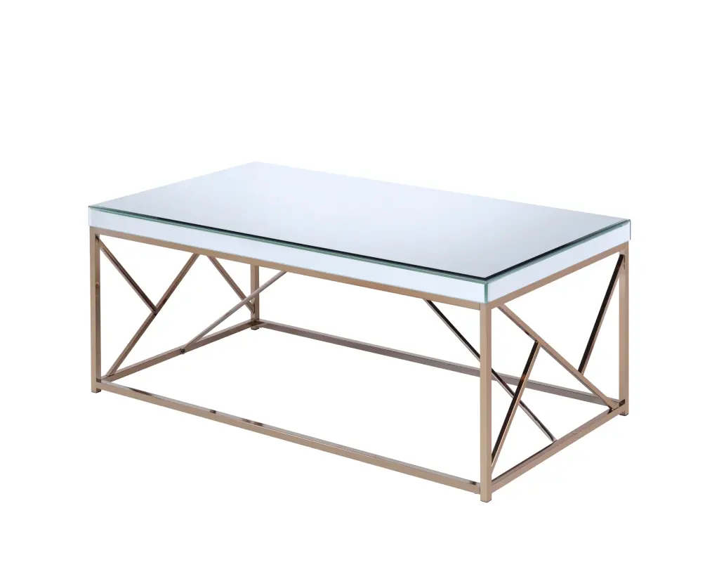 Evelyn Cocktail Table Beige Beige Iron Side Table steve silver furniture