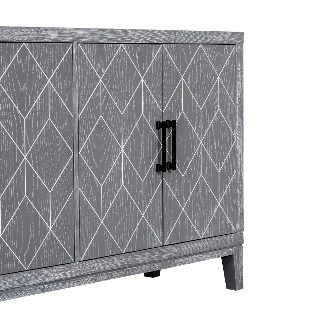 4 Door Retro Sideboard Adjustable Shelves Two Large Cabinet Storage Vintage Design rnb