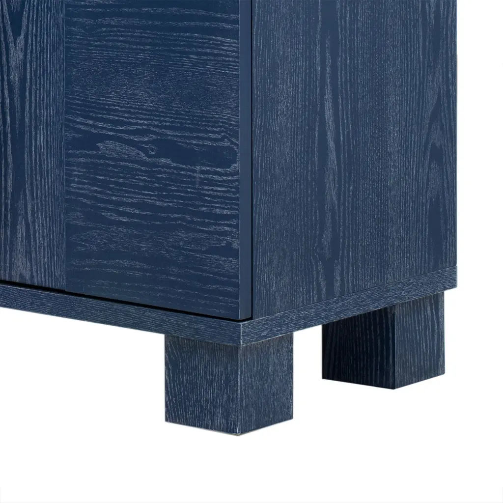 Wood Traditional Style Sideboard Adjustable Shelves and Gold Handles rnb