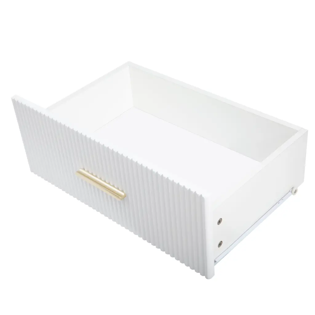Modern Sideboard MDF Buffet Cabinet Marble Sticker Tabletop And Amber Glass trexm