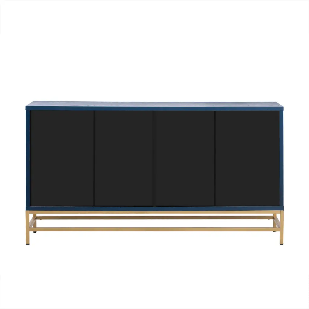 Retro Style Sideboard Adjustable Shelves and Rectangular Metal Handles trexm