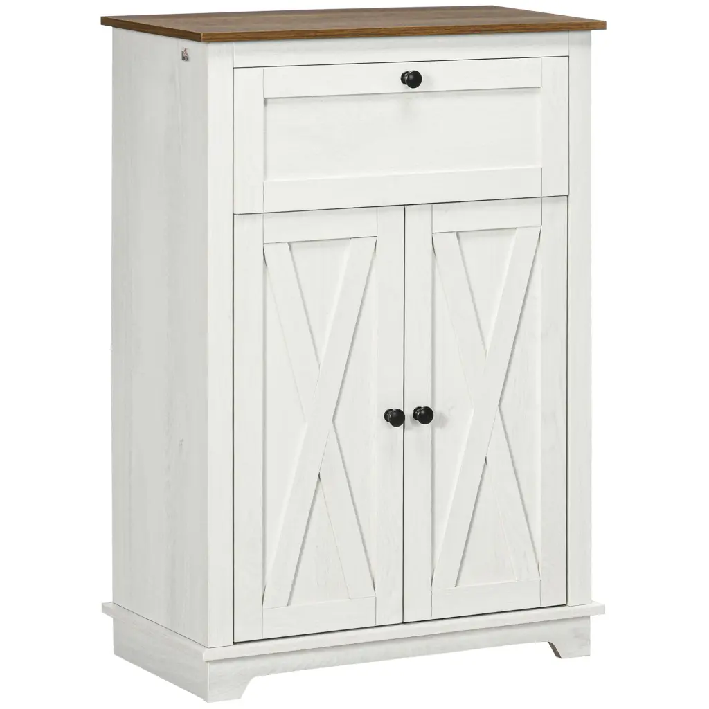 Homcom Farmhouse Barn Door Accent Cabinet Kitchen Sideboard Storage Cupboard aosom business