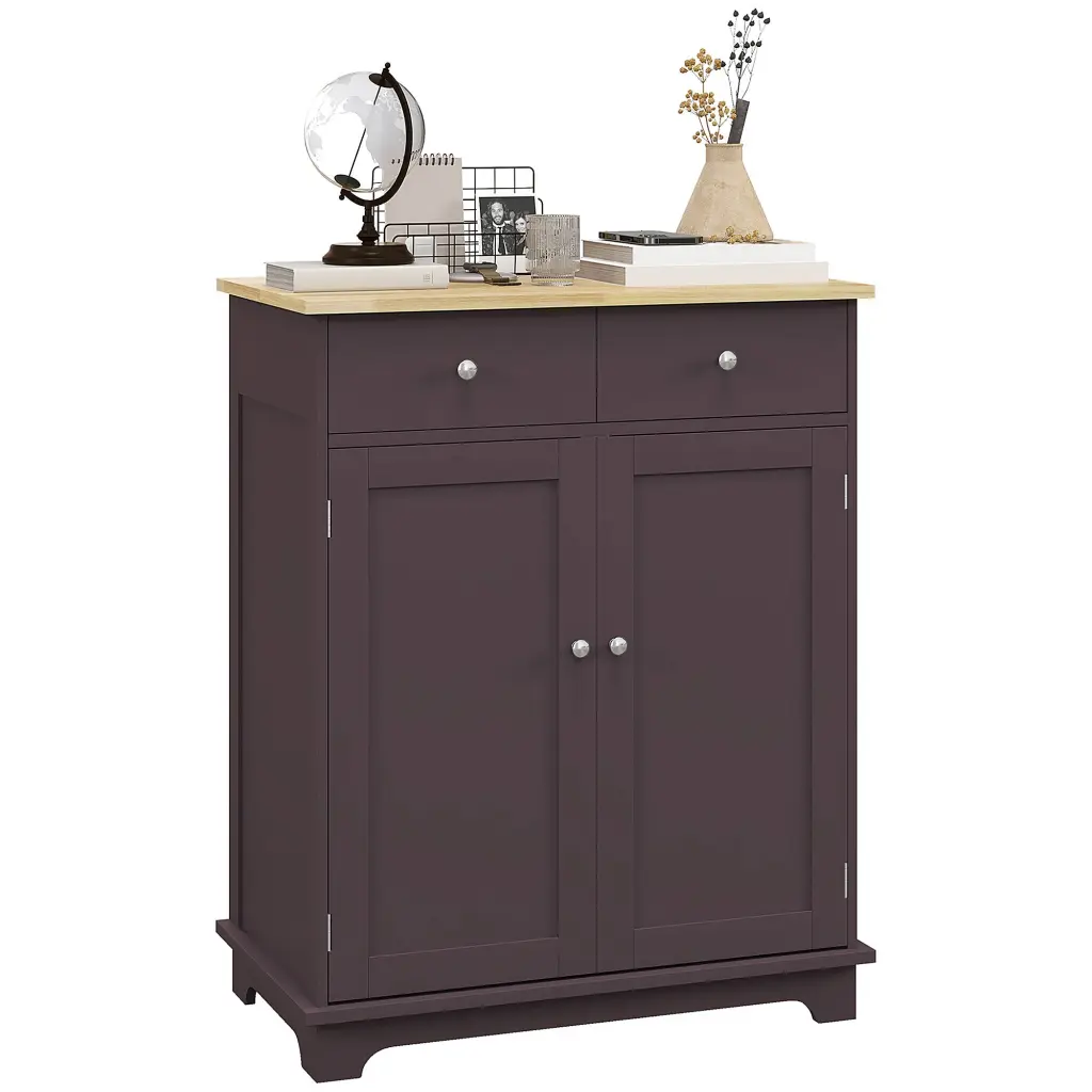 Homcom Sideboard Solid Wood Countertop Modern Kitchen Storage Cabinet aosom business