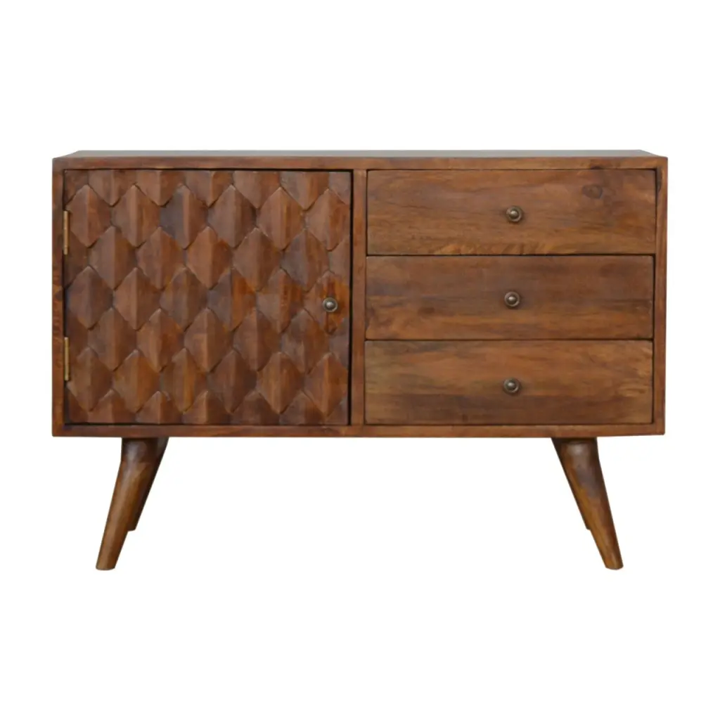 Carved Chestnut Sideboard Solid Wood Dining Room artisan furniture