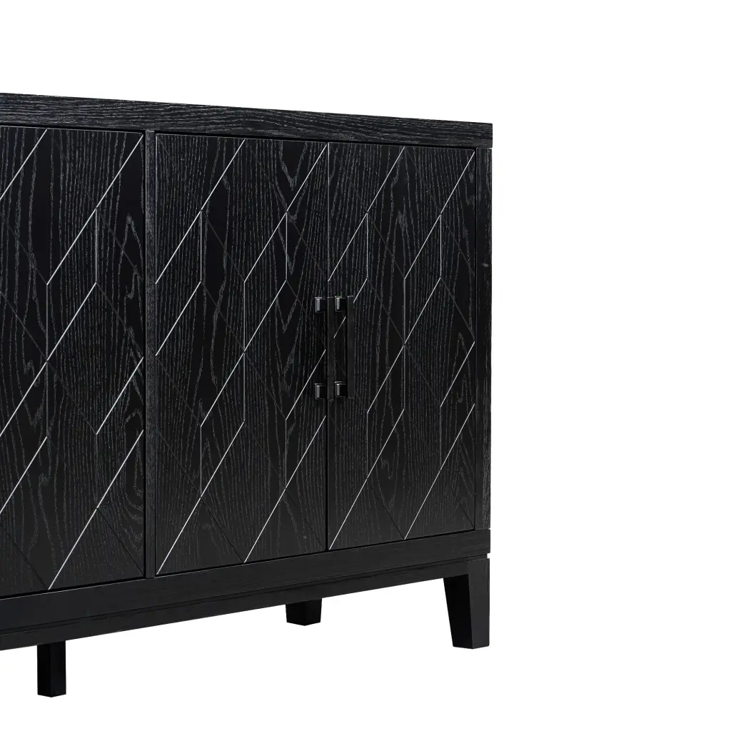 4 Door Retro Sideboard Adjustable Shelves Large Cabinet Storage rnb