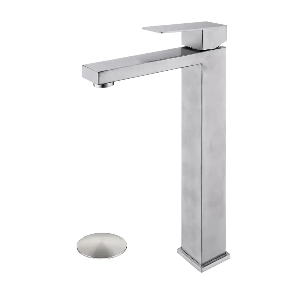 Bathroom Sink Single Handle Faucet Pop Up Drain No Overflow Brushed Nickel w928 dongtu group
